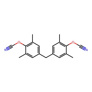 4,4'-Methylenebis(2,6-dimethylphenyl cyanate) structure