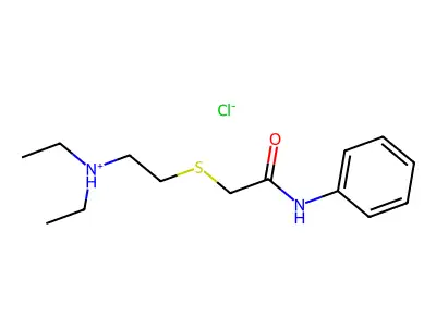 Acetanilide, 2-(2-(diethylamino)ethyl)thio-, hydrochloride structure
