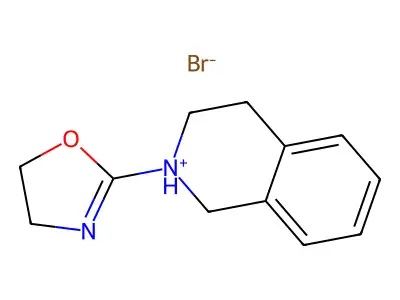 Isoquinoline, 1,2,3,4-tetrahydro-2-(2-oxazolin-2-yl)-, hydrobromide structure