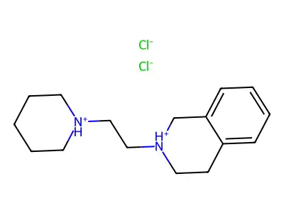 Isoquinoline, 1,2,3,4-tetrahydro-2-(2-piperidinoethyl)-, dihydrochloride structure