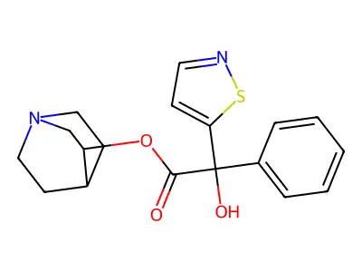 5-Isothiazoleglycolic acid, alpha-phenyl-, 3-quinuclidinyl ester structure