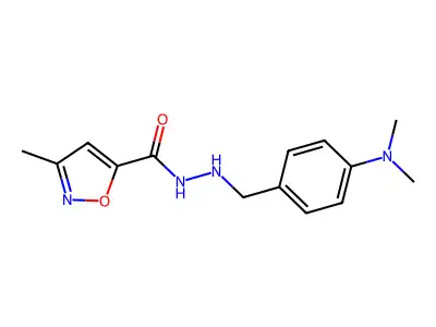 5-Isoxazolecarboxylic acid, 3-methyl-, 2-(p-(dimethylamino)benzyl)hydrazide structure