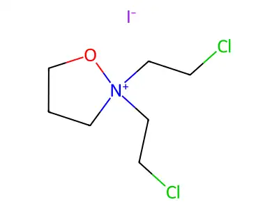 Isoxazolidinium, 2,2-bis(2-chloroethyl)-, iodide structure