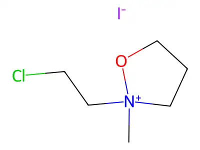 2-(2-Chloroethyl)-2-methyl-1,2-oxazolidin-2-ium iodide structure
