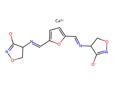 3-Isoxazolidinone, 4,4'-(2,5-furylenebis(methyleneimino))-, calcium salt, tetrahydrate structure