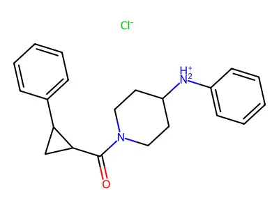 (4-Anilinopiperidin-1-yl)(2-phenylcyclopropyl)methanone--hydrogen chloride (1/1) structure