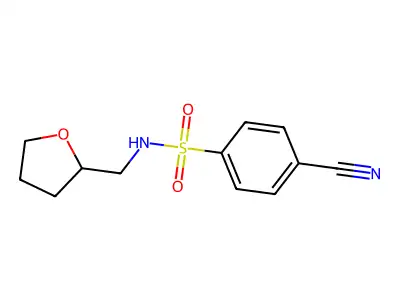 4-cyano-N-(oxolan-2-ylmethyl)benzene-1-sulfonamide structure
