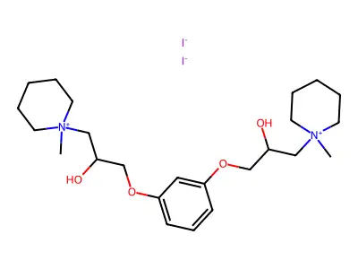 Piperidinium, 1,1'-(m-phenylenebis(oxy(2-hydroxytrimethylene)))bis(1-methyl-, diiodide structure