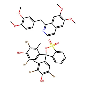Phenol, 4,4'-(1,1-dioxido-3H-2,1-benzoxathiol-3-ylidene)bis(2,6-dibromo-3-methyl-, compd. with 1-((3,4-dimethoxyphenyl)methyl)-6,7-dimethoxyisoquinoline (1:1) structure