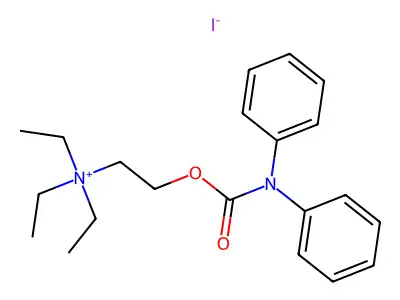 Ammonium, (2-hydroxyethyl)triethyl-, iodide, diphenylcarbamate structure