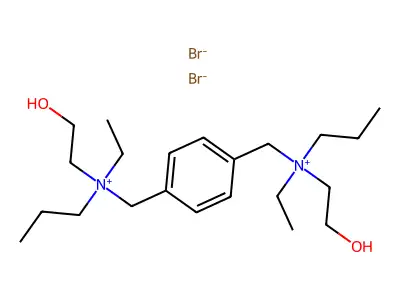 Ammonium, (p-phenylenedimethylene)bis(ethyl(2-hydroxyethyl)propyl-, dibromide structure