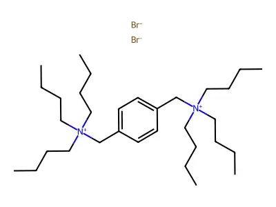 Ammonium, (p-phenylenedimethylene)bis(tributyl-, dibromide structure