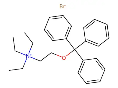 N,N,N-Triethyl-2-(triphenylmethoxy)ethan-1-aminium bromide structure