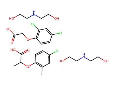 2,4-D, diethanolamine salt mixture with Mecoprop, diethanolamine salt (1:1) structure