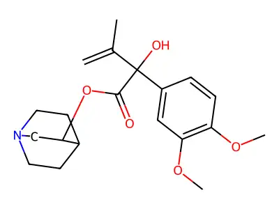 Mandelic acid, alpha-isopropenyl-3,4-dimethoxy-, 3-quinuclidinyl ester structure