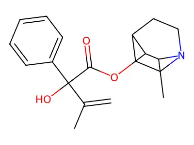 Mandelic acid, alpha-isopropenyl-, 2-methyl-3-quinuclidinyl ester structure