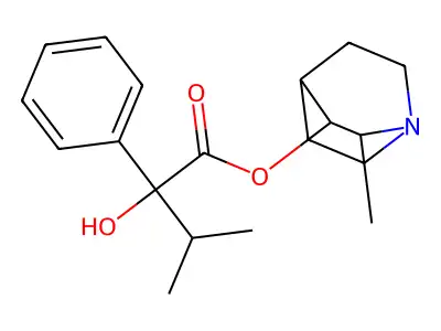 Mandelic acid, alpha-isopropyl-, 2-methyl-3-quinuclidinyl ester structure