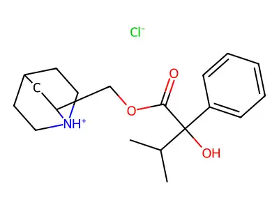 Mandelic acid, alpha-isopropyl-, 2-quinuclidinylmethyl ester, hydrochloride structure