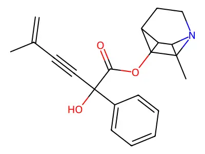 Mandelic acid, alpha-(3-methylbut-1-yn-3-enyl)-, 2-methyl-3-quinuclidinyl ester structure