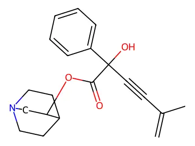 Mandelic acid, alpha-(3-methylbut-1-yn-3-enyl)-, 3-quinuclidinyl ester structure
