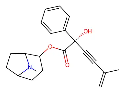 Mandelic acid, alpha-(3-methyl-1-butyn-3-enyl)-, 2-alpha-tropanyl ester, L-(+)- structure