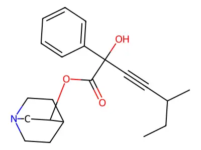Mandelic acid, alpha-(3-methyl-1-pentynyl)-, 3-quinuclidinyl ester structure