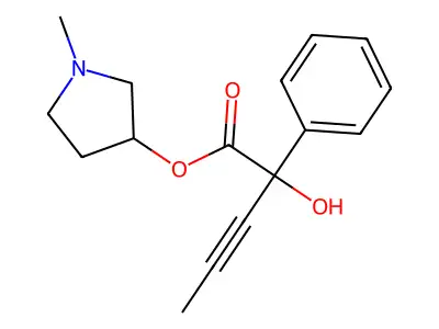 Mandelic acid, alpha-(1-propynyl)-, 1-methyl-3-pyrrolidinyl ester structure