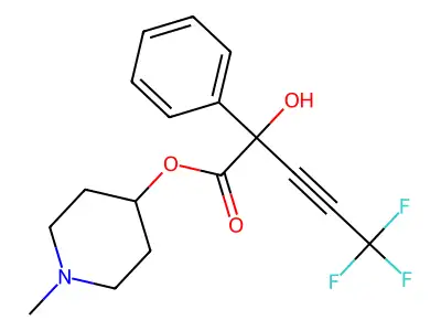 1-Methylpiperidin-4-yl 5,5,5-trifluoro-2-hydroxy-2-phenylpent-3-ynoate structure