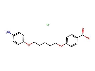 Benzoic acid, p-(5-(p-aminophenoxy)pentyloxy)-, hydrochloride structure