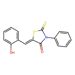 5-[(2-Hydroxyphenyl)methylene]-3-phenyl-2-thioxo-1,3-thiazolidin-4-one structure