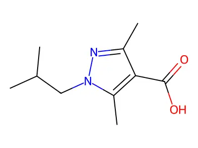 1-Isobutyl-3,5-dimethyl-1H-pyrazole-4-carboxylic acid structure