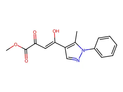 methyl 2-hydroxy-4-(5-methyl-1-phenyl-1H-pyrazol-4-yl)-4-oxobut-2-enoate structure