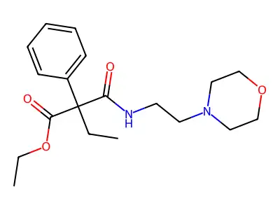 Malonamic acid, 2-ethyl-N-(2-morpholinoethyl)-2-phenyl-, ethyl ester structure