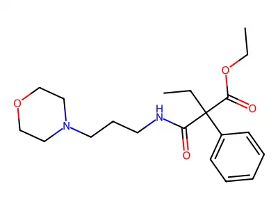 Malonamic acid, 2-ethyl-N-(3-morpholinopropyl)-2-phenyl-, ethyl ester structure