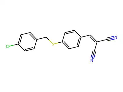 Malononitrile, (p-(p-chlorobenzylthio)benzylidene)- structure