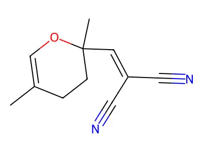 Malononitrile, (3,4-dihydro-2,5-dimethyl-2H-pyran-2-yl)methylene- structure