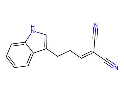 Malononitrile, (3-indolyl)propenylidene- structure