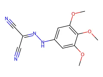 Malononitrile, (3,4,5-trimethoxyphenyl)hydrazono- structure