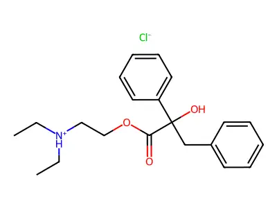 2-(Diethylamino)ethyl 2-hydroxy-2,3-diphenylpropanoate--hydrogen chloride (1/1) structure