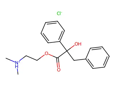 2-(Dimethylamino)ethyl 2-hydroxy-2,3-diphenylpropanoate--hydrogen chloride (1/1) structure
