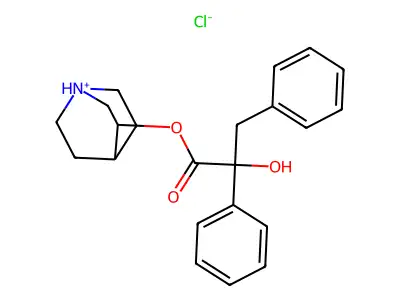 Mandelic acid, alpha-benzyl-, 3-quinuclidinyl ester, hydrochloride structure