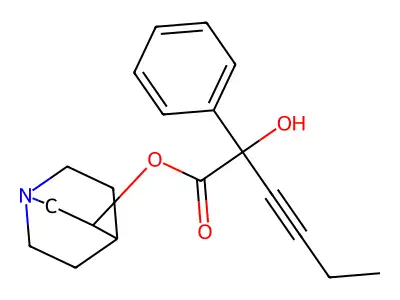 Mandelic acid, alpha-(1-butynyl)-, 3-quinuclidinyl ester structure
