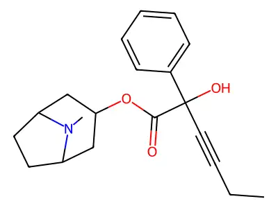 Mandelic acid, alpha-(1-butynyl)-, 3-alpha-tropanyl ester structure