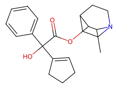 Mandelic acid, alpha-(1-cyclopentenyl)-, 2-methyl-3-quinuclidinyl ester structure