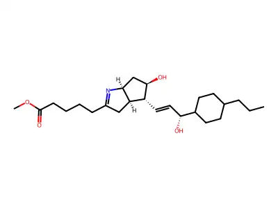 (3aR)-3,3abeta,4,5,6,6abeta-Hexahydro-5alpha-hydroxy-4beta-[(1E,3S)-3-hydroxy-3-(4alpha-propylcyclohexan-1alpha-yl)-1-propenyl]cyclopenta[b]pyrrole-2-pentanoic acid methyl ester structure