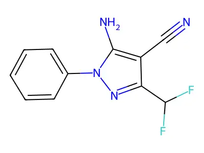 5-Amino-3-(difluoromethyl)-1-phenylpyrazole-4-carbonitrile structure