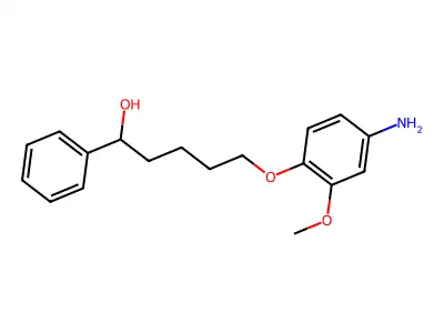 Benzyl alcohol, alpha-(4-(4-amino-2-methoxyphenoxy)butyl)- structure