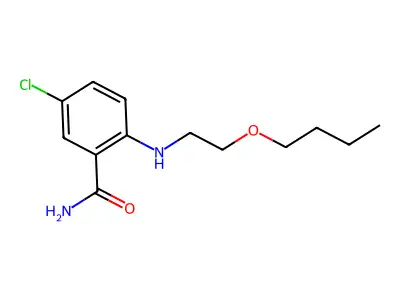 Benzamide, 2-((2-butoxyethyl)amino)-5-chloro- structure