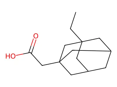 (3-Ethyl-1-adamantyl)acetic acid structure
