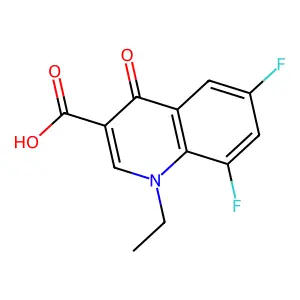 3-Quinolinecarboxylic acid, 1-ethyl-6,8-difluoro-1,4-dihydro-4-oxo- structure